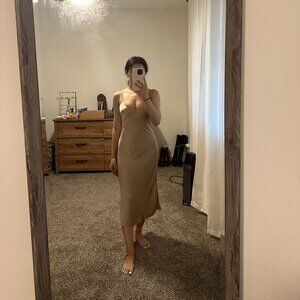 Aritzia - Wilfred Only Slip Satin Midi Dress